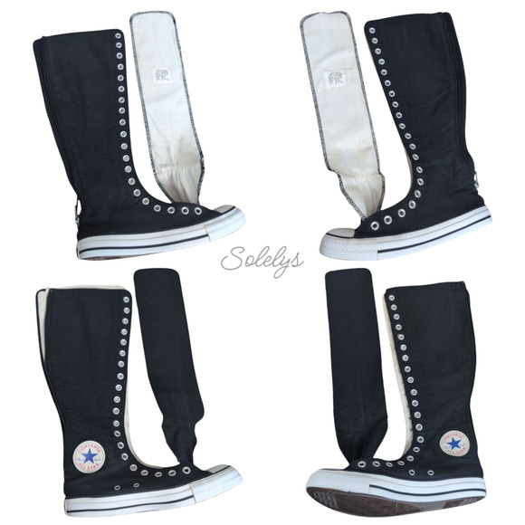 Converse All Star 2011 XXHI Zipper Knee High Y2K Zip Black Pink Sneaker Boot 7.5 - Picture 13 of 14